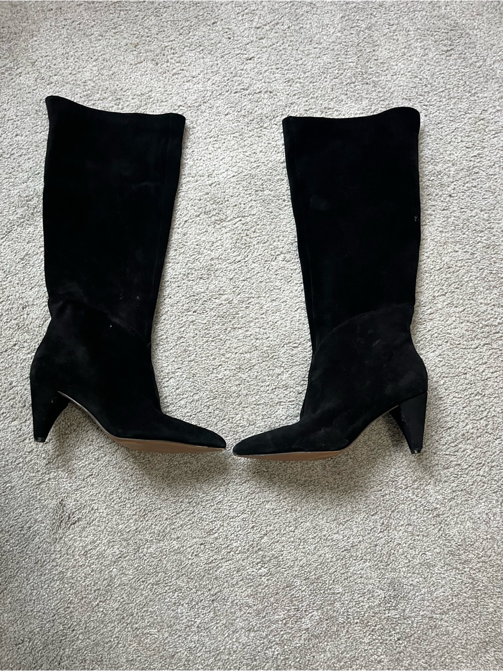 Jessica Simpson Black Suede Over-the-Knee Pointed-Toe Boots